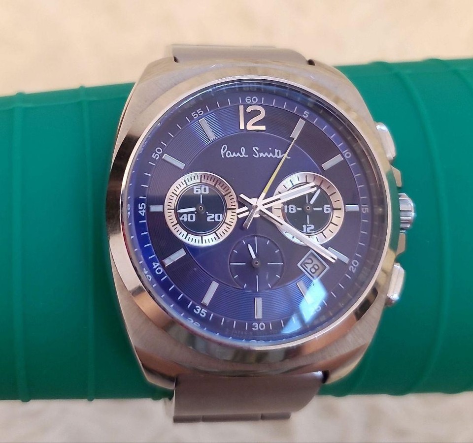 Paul Smith Final Eyes Chronograph Watch Blue Quartz Wristwatch 15 5 To paul-smith-final-eyes-chronograph-watch-blue-quartz-wristwatch-15-5-to