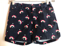 Gap Kids Girls Size 10 Blue Chino Shorts Rainbows Stars Adjustable Waist