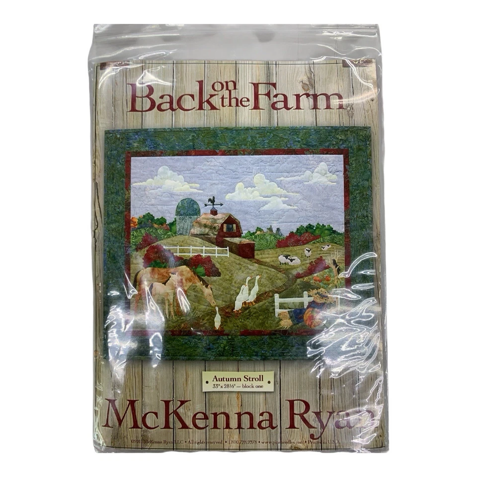 Lot Of Six Back On The Farm Quilt Pattern By McKenna Ryan Block 1/2/4/6/7/8 NIP - Image 3 of 4