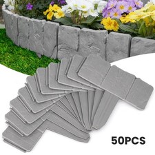 50pcs Garden Edging, Decorative Border Set for Flower Beds, Lawns & Pathways