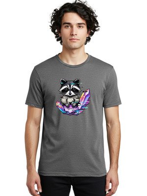 Raccoon-And-Crystals-2 Mens Graphic Tee, 100% Cotton, Casual Summer Wear
