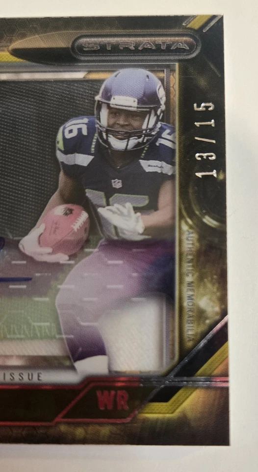 2015 Topps Strata Signatures Tyler Lockett #SSAR-TL #D 13/15 Rookie Shadow Box  - Image 2 of 3