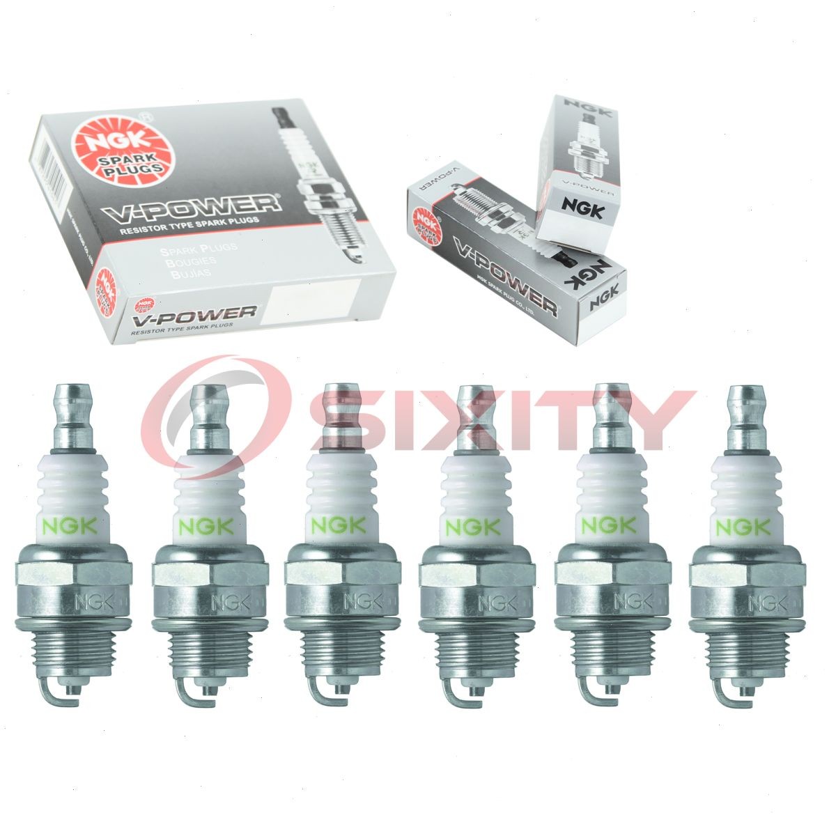6 pc NGK 1589 BPMR7Y V-Power Spark Plugs for Ignition Wire Secondary  xj