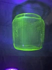 Antique Anchor Hocking?  Uranium Glass Depression Biscuit Or Cookie Jar