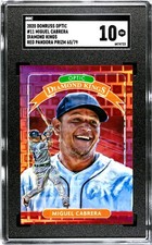 2020 Donruss Optic #11 Miguel Cabrera RED PANDORA PRIZM /79 SGC 10 GEM MINT