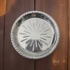 VTG Atomic Irvinware Set of 7 Round Stainless Steel Coasters Made USA Starburst