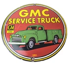 Vintage General Motors Sign - GMC Automobiles Trucks Gas Pump Ad Porcelain Sign