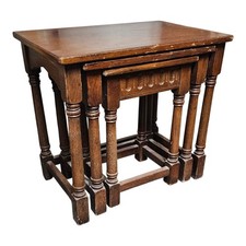 Vintage Priory / Old Charm Solid Oak Nest of Three Tables
