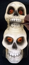 Hyde  EEK Lit Stacked Skulls Blow Mold 12  Halloween Decor   Red Eyes   NEW