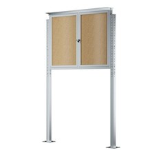 INNOVART Standing Enclosed Bulletin Board 48  x36  , Outdoor Lockable Community...