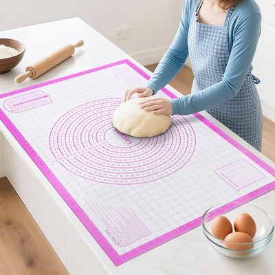 Extra Große Backmatte Silikon Antihafte Teigmatte 91x61cm  Rutschfeste Backun...