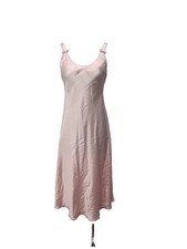 Vintage Christian Dior Pink Satin Lingerie Nightgown Size Petite Long Slip Dress