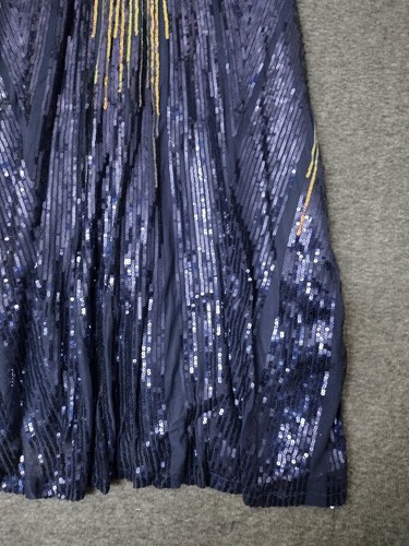 Abito Sirena Miss Ord Formale Doppio Spaghetti Strap Paillettes Donna Taglia S - Foto 8 di 11