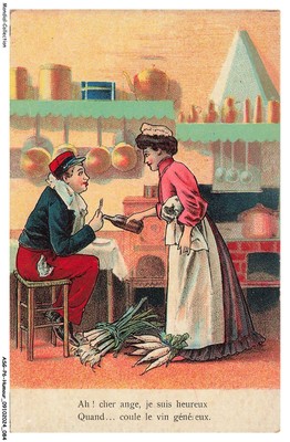 ASGP6-0364-HUMOUR - AH - DEAR ANGEL - I AM HAPPY - WHEN - WINE FLOWS
