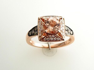 Le Vian 14K Rose Gold Cocktail Ring for Women 1.15 cts Morganite Diamond Size 7