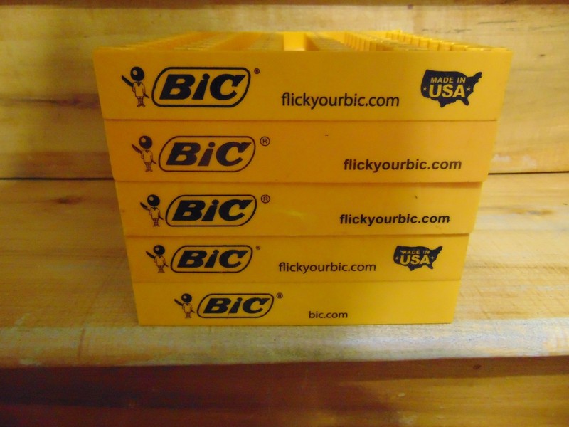5 Display Trays holds 50 BIC Lighters Full Size Empty Counter Top Display orange