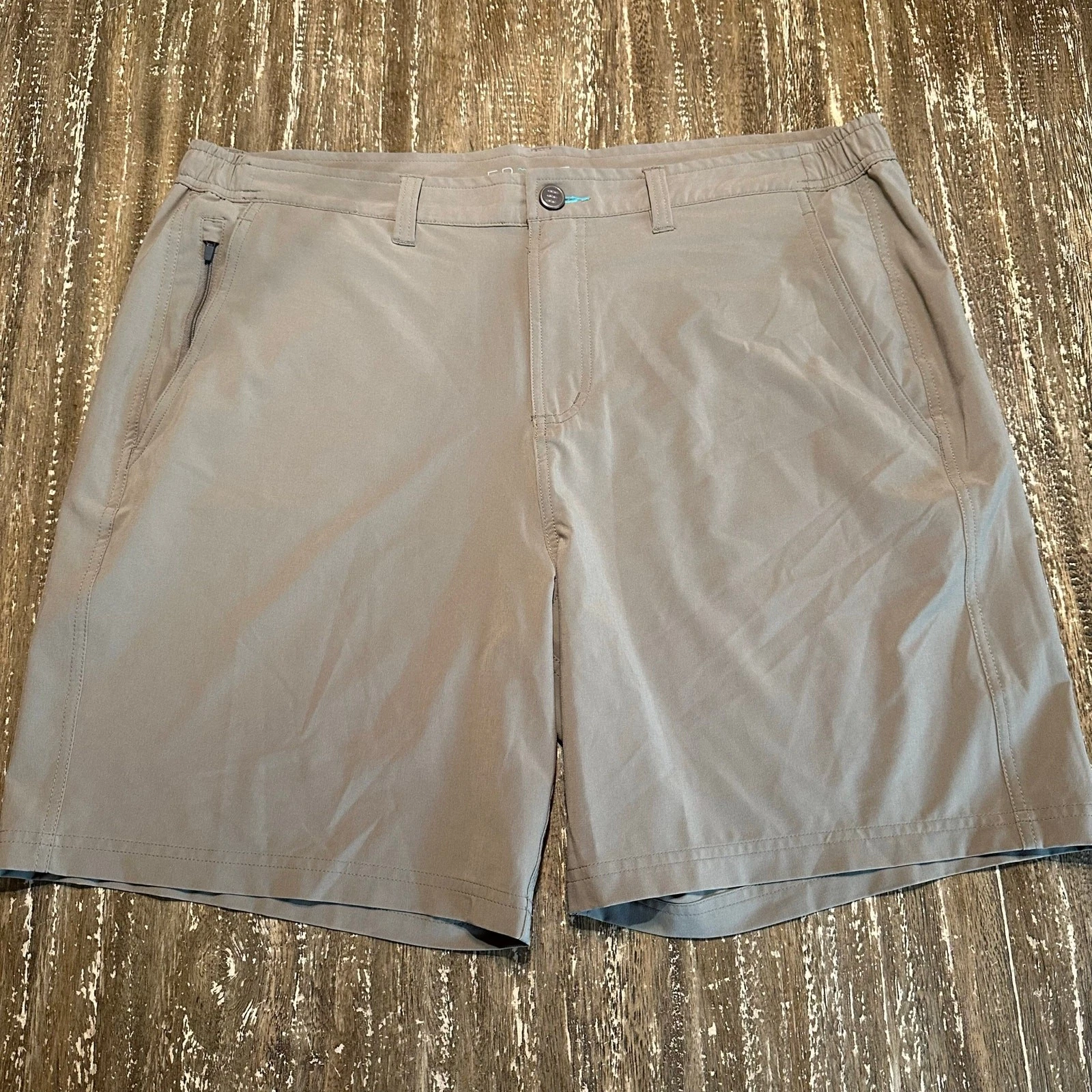 Free Fly Charcoal Polyester Spandex Blend Outdoor Shorts Khaki Mens’ Size XXL