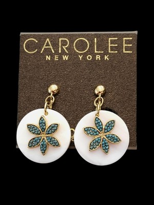 Carolee Tropical Bloom, Perlmutt Blume Ohrhänger Clip Ohrringe