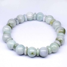 Elegant Sage Gray Burmese Jade Bracelet