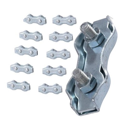  667271 KATSU 10 Stück Elektrozaun Draht 6 mm Seilklemme Duplex Bolzen Kabelklemme
