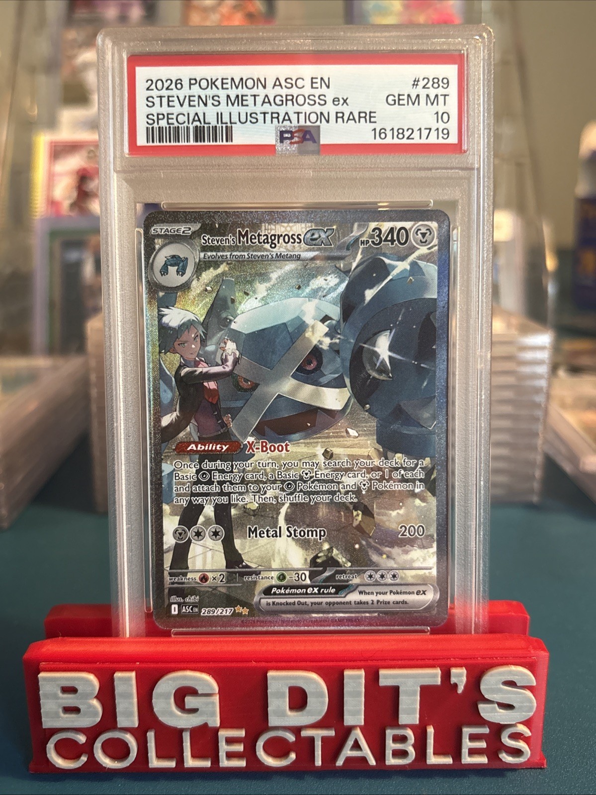 2026 POKEMON ASC SPECIAL ILLUSTRATION RARE #289 STEVEN'S METAGROSS EX PSA 10