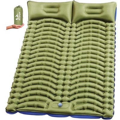 Double Sleeping Pad for Camping - Ultralight Camping Mattress with Pillow, Bu...