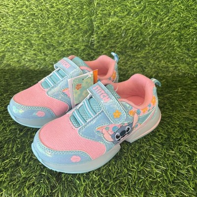 DISNEY STITCH SHOES GIRLS LILO SNEAKERS BLUE/PINK  SIZE 11 KIDS LIGHT UP