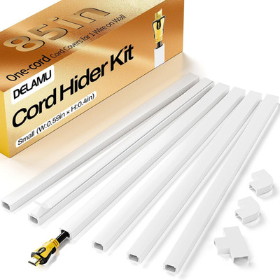 Cord Hider, Cord Covers for Wires on Wall, One-Cord Cable Hider, Self-Adhesive W