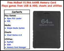Free McBoot 64MB Memory Card PS2 FMCB v1.966 - Play Games USB/HDD - FREE P&P