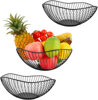 3 StüCk Obstschale Schwarz, 25,5X8Cm Obstschalen Metall, Obstschale Modern, Frui