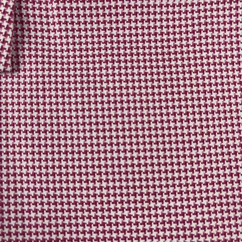 Charles Tyrwhitt Jermyn Street Dress Shirt Men 17/37 Houndstooth Red - Image 4 of 4