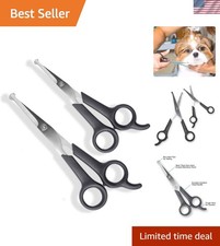 Durable Stainless Steel Pet Grooming Shears - Easy Grip  Lightweight Design