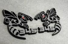 345 Hornet Badges Emblem BEE (2) Red Eye BADGES Fender Angry  Aggressive