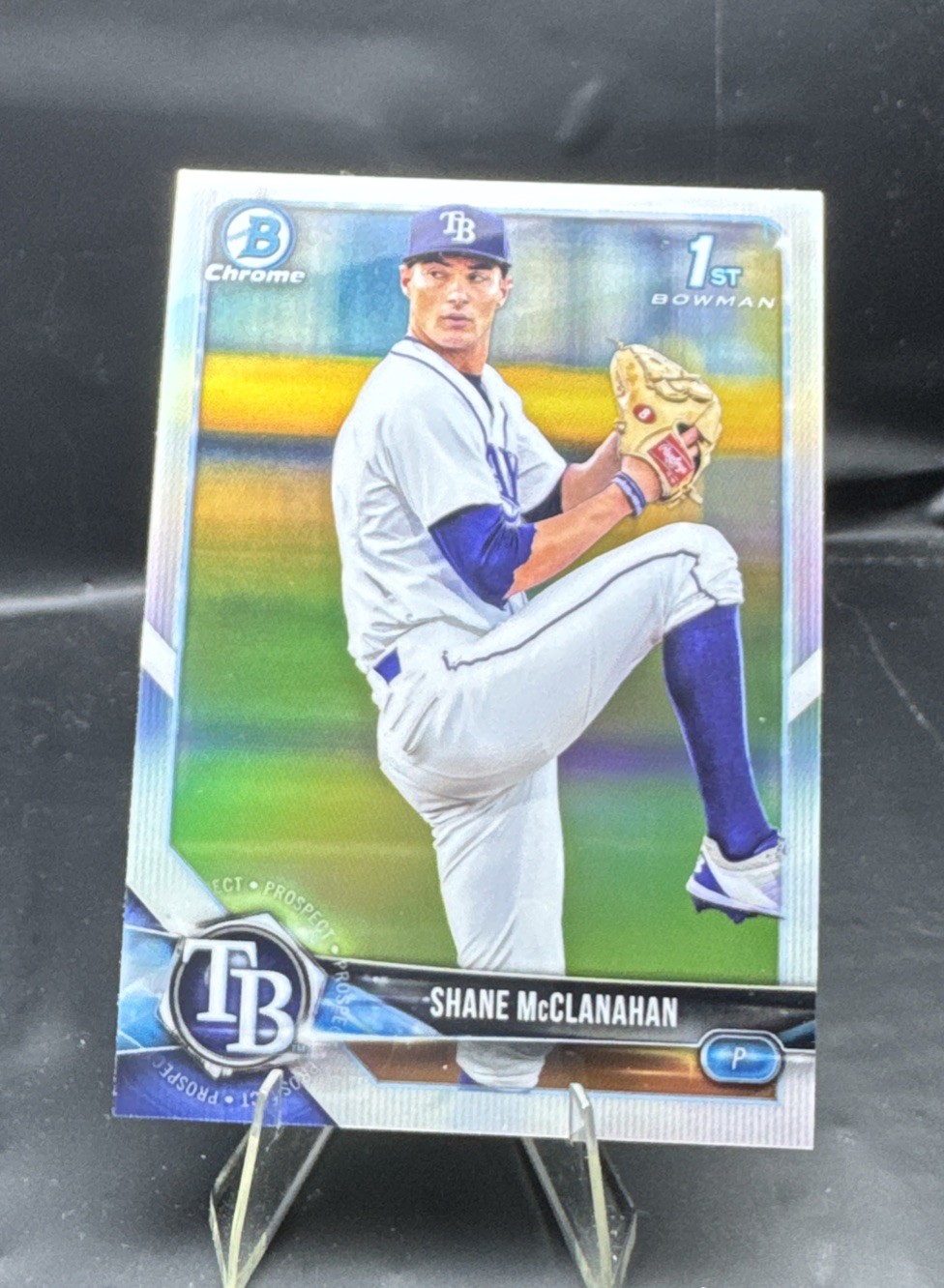 2018 Bowman Draft Shane McClanahan Chrome 1st Refractor #BDC-9 Tampa Bay Rays