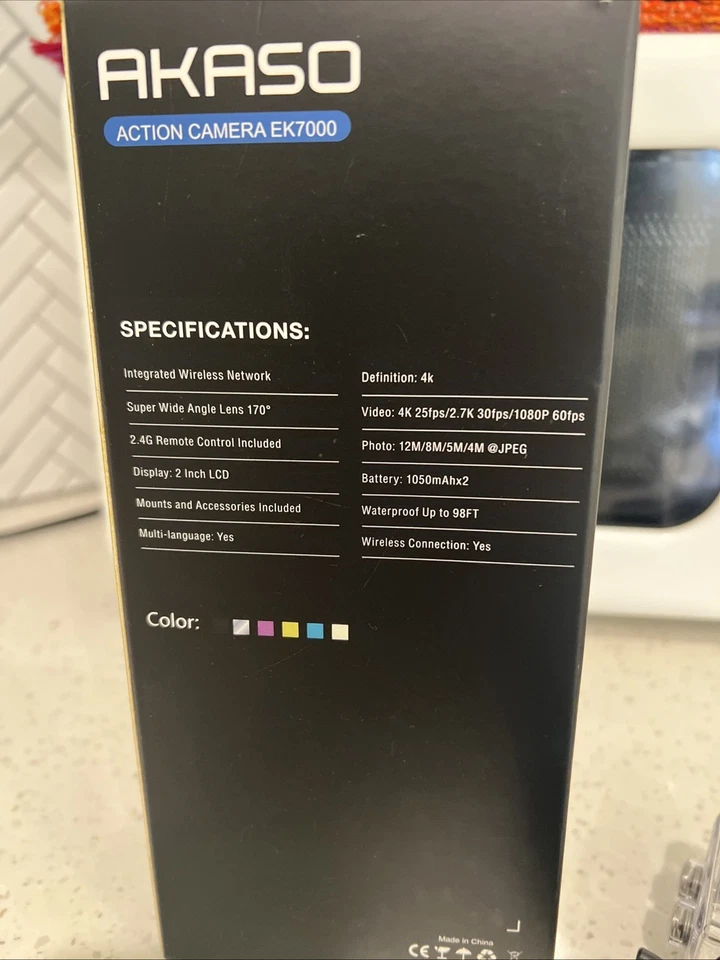 AKASO EK7000 4K WiFi Sports Action Camera Ultra HD Waterproof DV Camcorder 12MP - Image 2 of 4