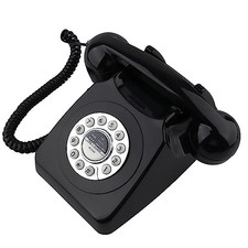 Retro Telephone, Classic Landline Telephone Vintage Old Fashioned Corded Black
