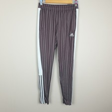 Image of Adidas Tiro Training Pants Womens XS Burgundy White Striped Football Bottoms