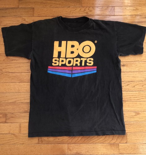 T-shirt promozionale vintage punto singolo logo sportivo HBO anni 90