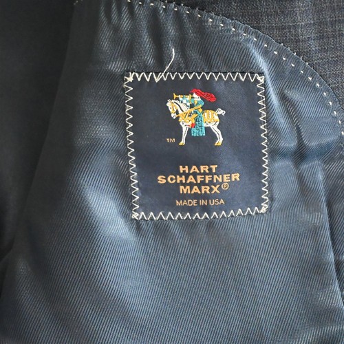Hart Schaffner Marx 42L Blue Check Recent Wool Blazer Suit Jacket Sport Coat - Picture 16 of 24