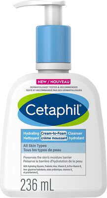 Cetaphil Cream to Foam Face Wash Hydrating Foaming Cream Cleanser For Normal ...