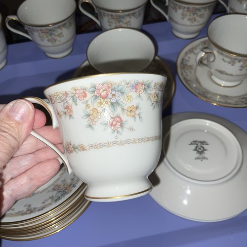 Noritake Gallery Footed Demitasse Cup Saucer Floral Gold Rim #7246 Discontinued - Picture 12 of 24