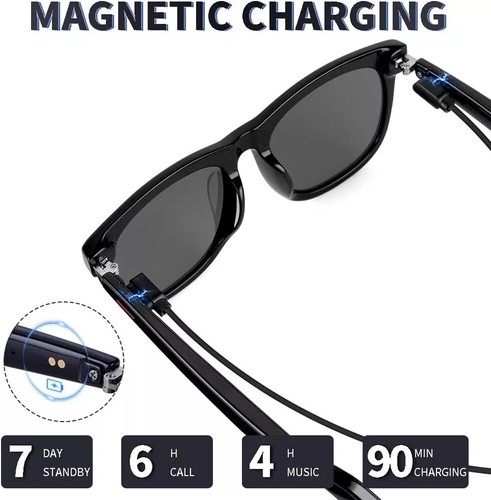 Smart Glasses Polarized Sunglass Audio Mic Speakers Bluetooth Call Remote Camera - Picture 5 of 24
