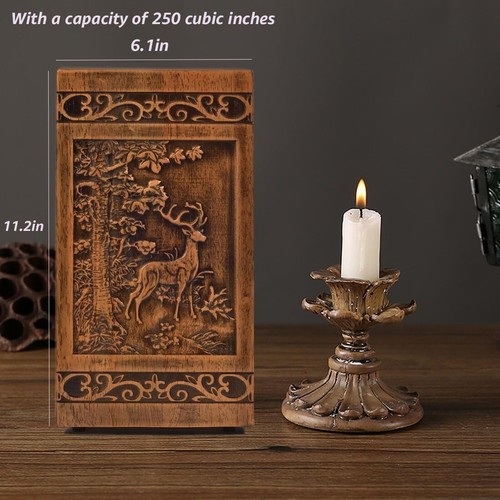 KIMNAG Wooden Cremation Urn for Human Wood Ashes Decorative Box Funeral Urns - Picture 9 of 16