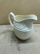 I. Godinger & Co Porcelain Mini Ivory Creamer Pitcher Ribbed Vine & Leaf Pattern
