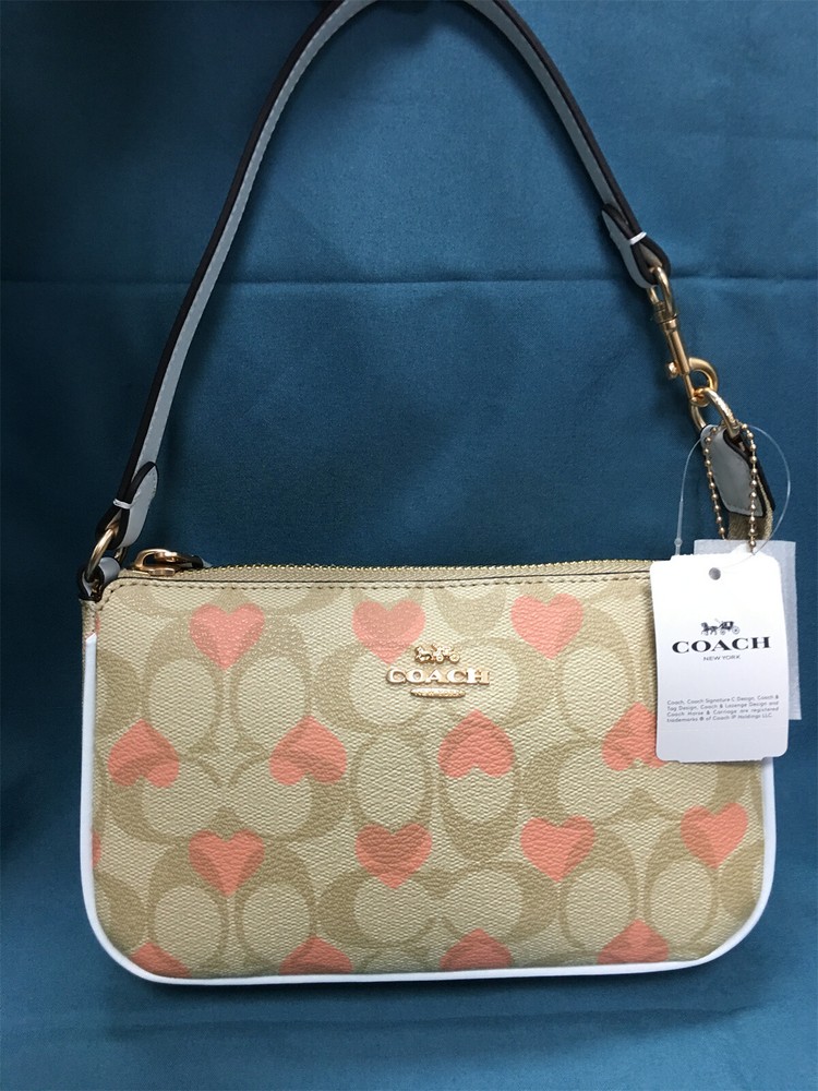 NWT Coach Nolita CQ144 Handbag Shoulder Bag Small Bag with Heart Print/Khaki