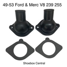 1949-1953 Ford And Merc Fh V8 Thermostat Housings Gaskets New Pair