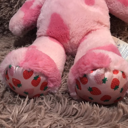 Build a Bear 2022 Strawberry Cow Plush Pink Milkshake Spotted Stuffed Animal - Picture 2 of 4