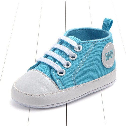 Baby First Walkers Shoes Canvas Classic Sneakers Newborn Infant Toddler Non Slip - Picture 18 of 51