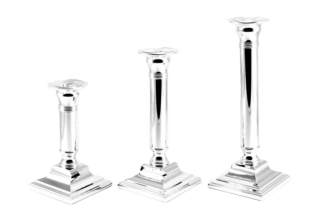 Посеребренные современные свечи подсвечники