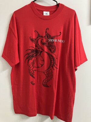 Vintage Stevie Nicks Trouble In Shangri La T Shirt Mens XL Red Double Sided 2001